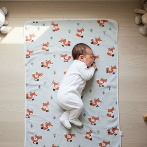 Cozy Kids' Fox Blanket - Gray and Orange